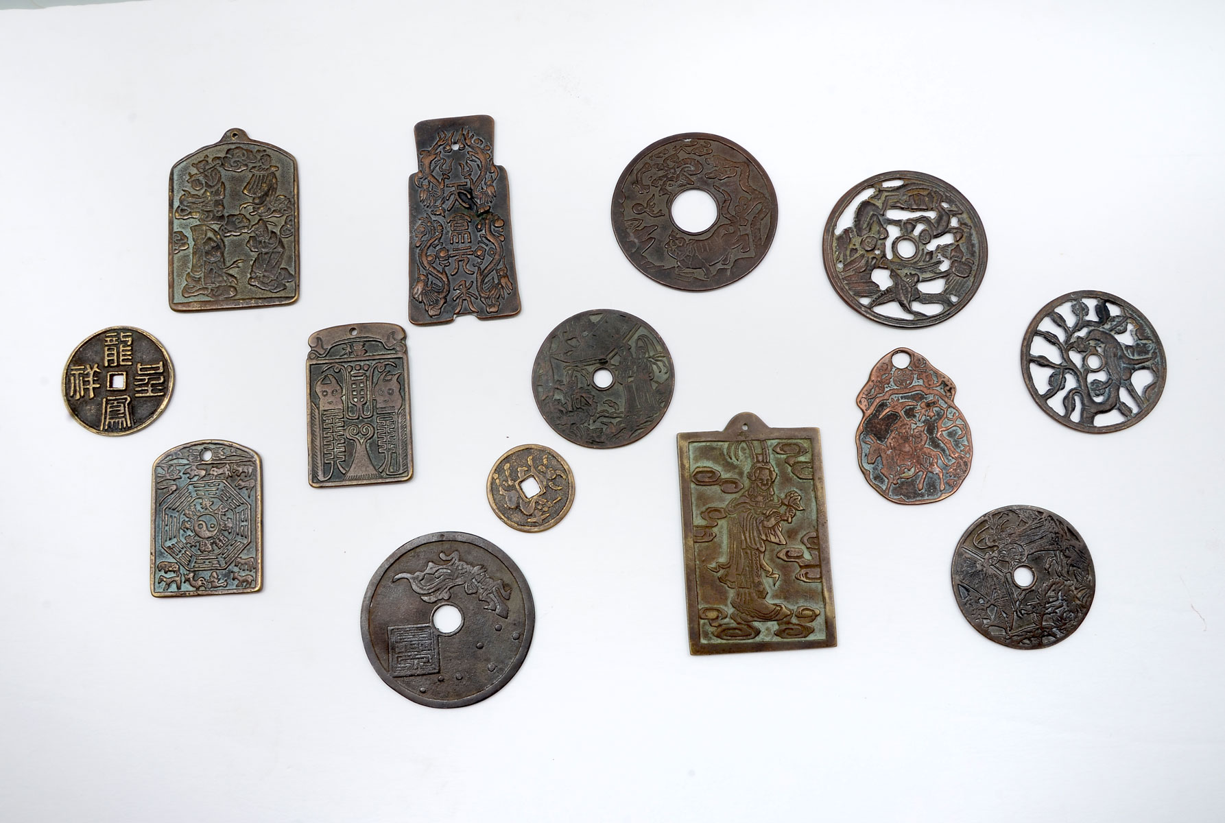 14 CHINESE BRONZE & BRASS NUMERISTIC