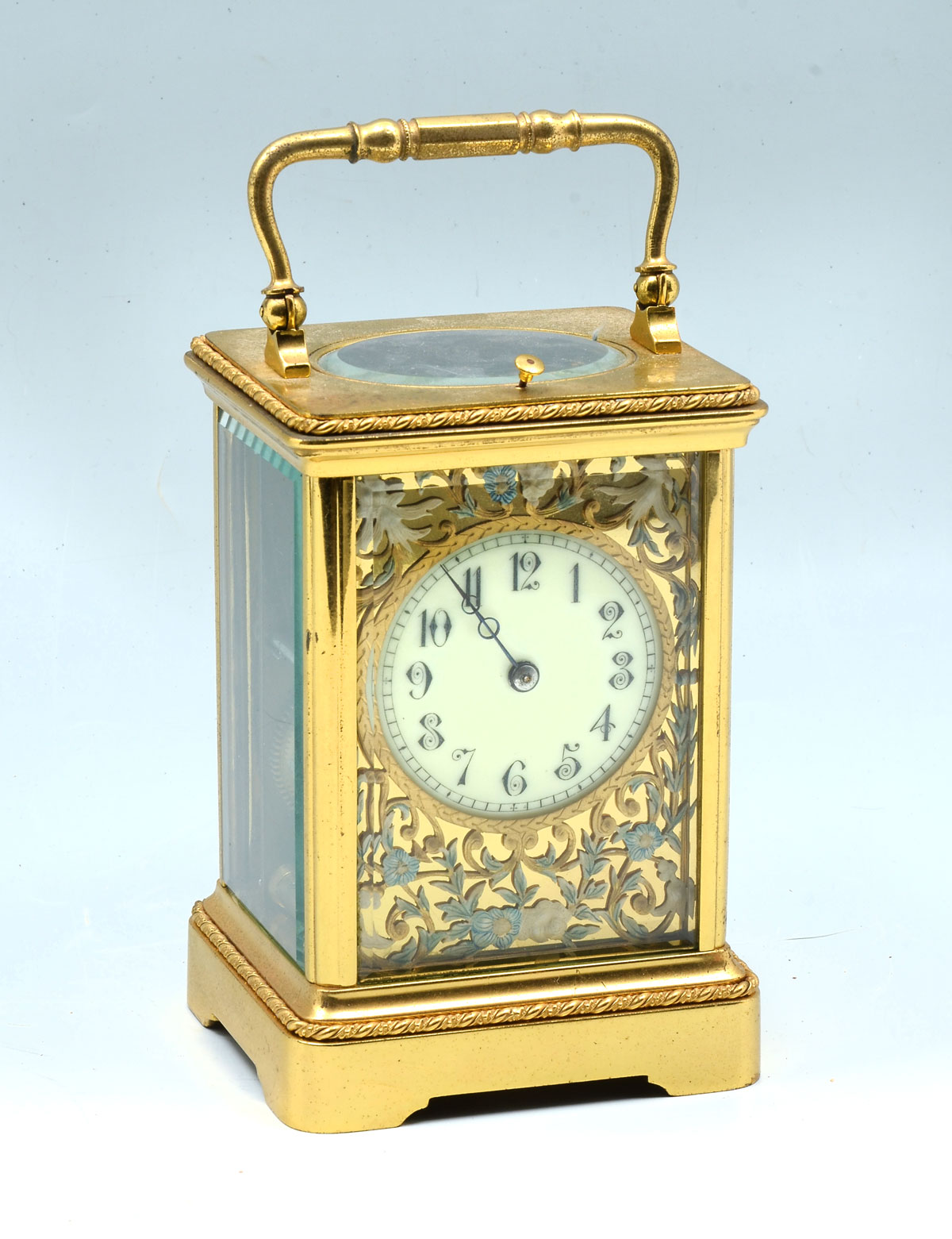 FRENCH BRASS CARRIAGE CLOCK: French