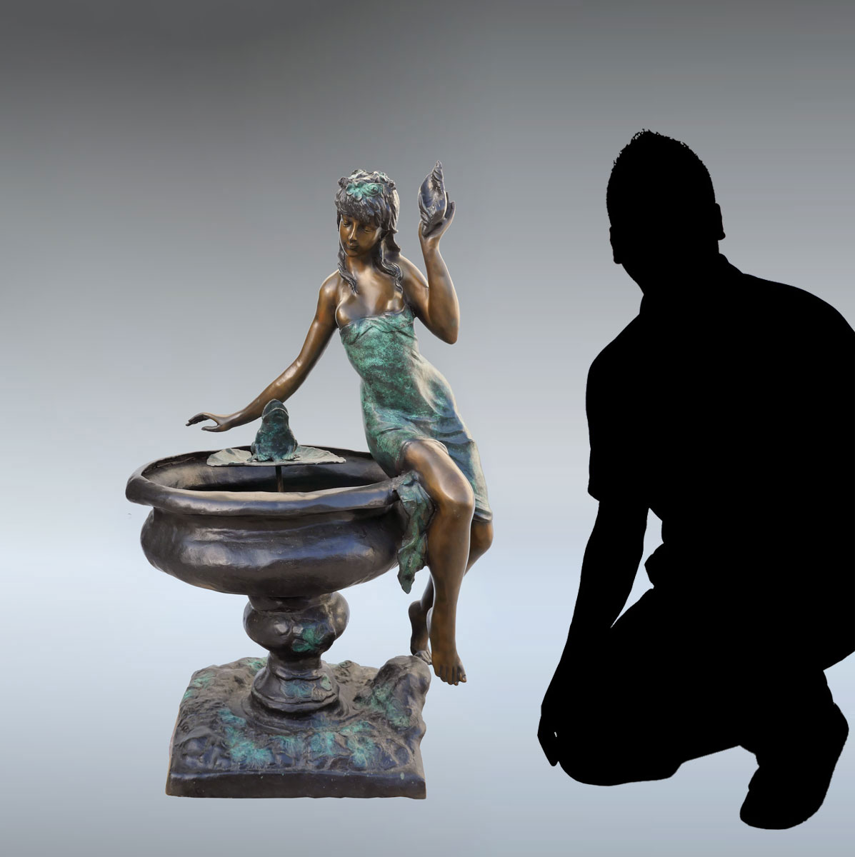 BRONZE FOUNTAIN WITH SCANTILY CLAD 36f8e4