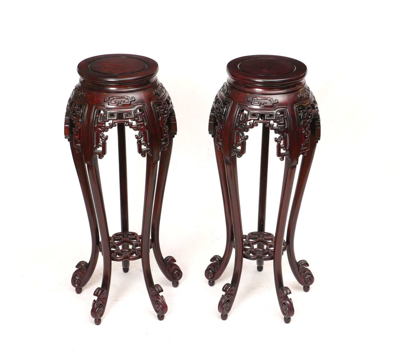 PAIR OF TALL CHINESE ROSEWOOD FERN 36f8f0