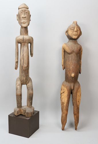 TWO AFRICAN WOODEN STANDING FIGURESWooden 36fa1e