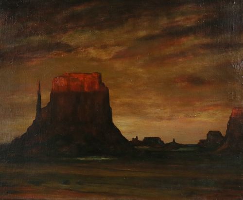 ALBERT GROLL OIL ON CANVAS MONUMENT