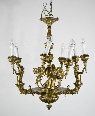 FIGURAL BRASS CHANDELIERFigural 36fc5a