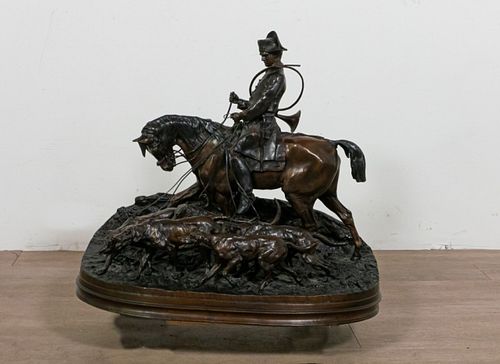 PJ MENE FOX HUNT BRONZE SCULPTUREAfter 36fc55