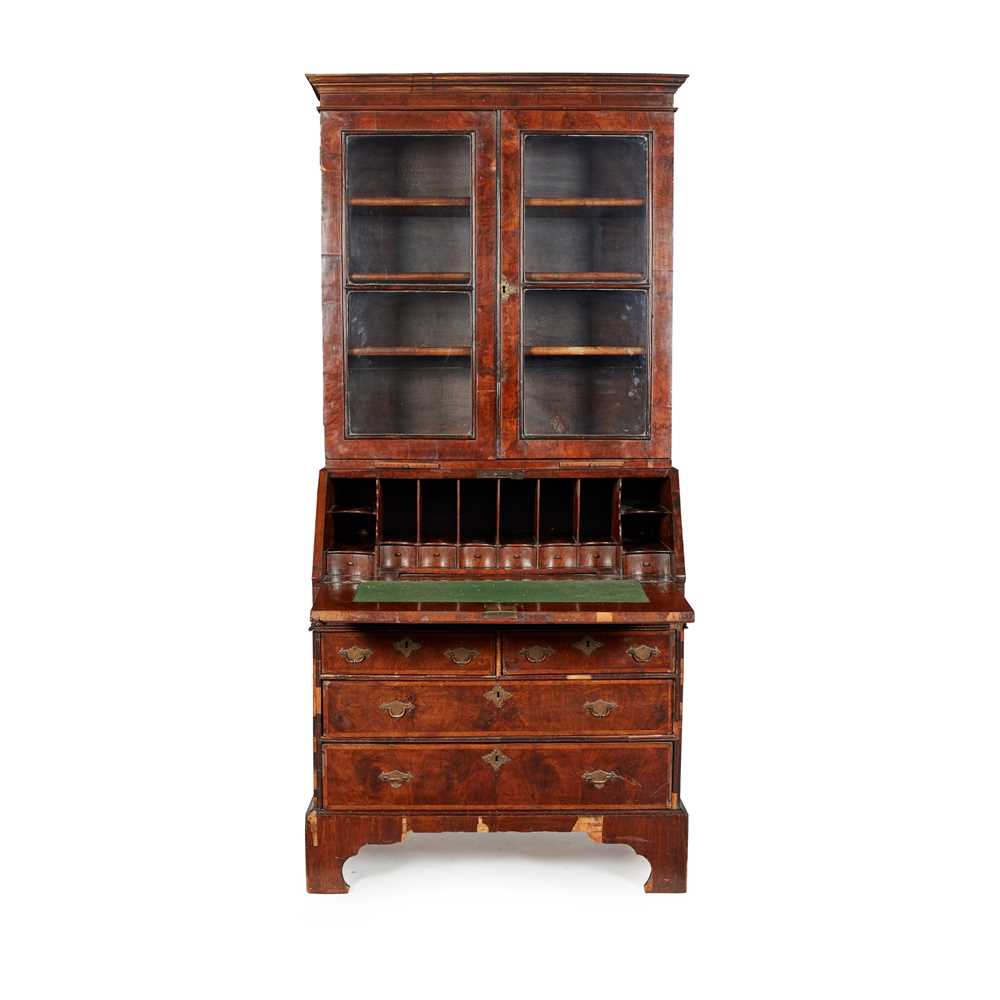 GEORGE II WALNUT BUREAU BOOKCASE 18TH 36fc95