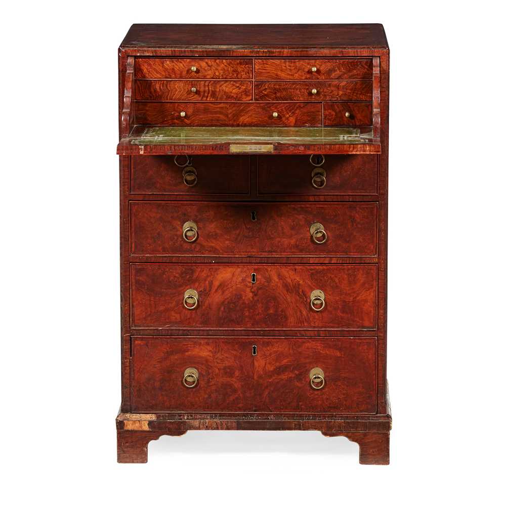 LATE GEORGE II WALNUT DWARF SECRETAIRE