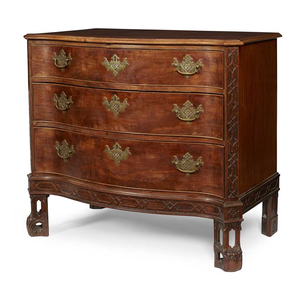 GEORGE III SERPENTINE CHEST OF