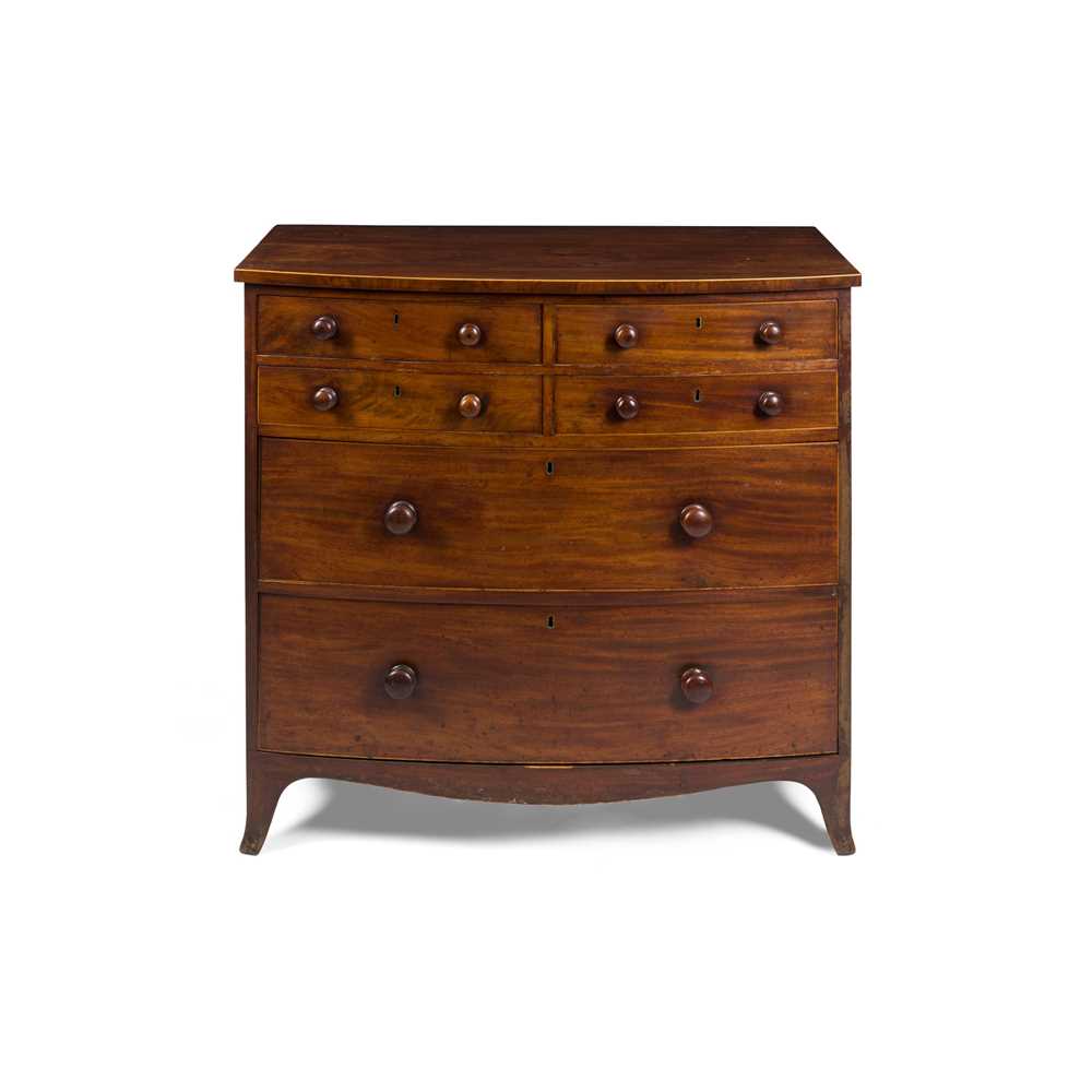 LATE GEORGE III MAHOGANY BOWFRONT