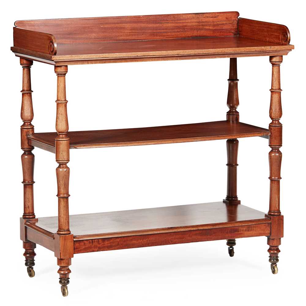 LATE REGENCY MAHOGANY THREE TIER