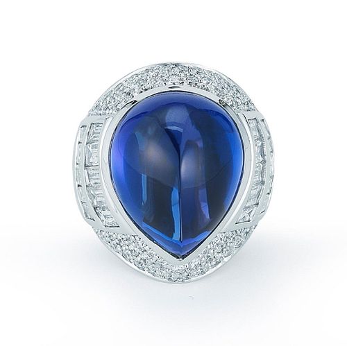 PEAR CABOCHON TANZANITE RINGPEAR 372551