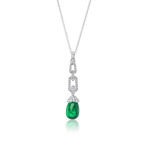 EMERALD AND DIAMOND PENDANTEMERALD