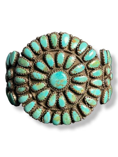 SIGNED STERLING TURQUOISE CUFF 3725c5