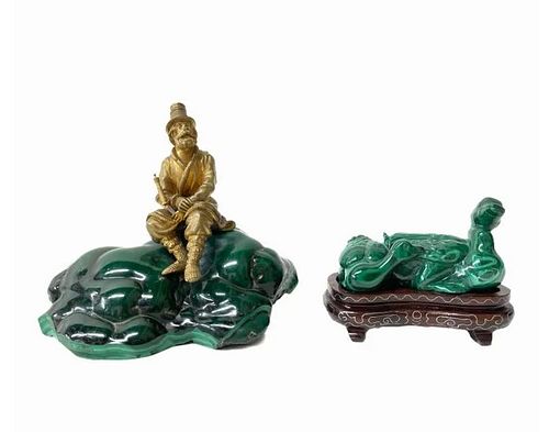 SET OF MALACHITE SCULPTURESSet 3725d0