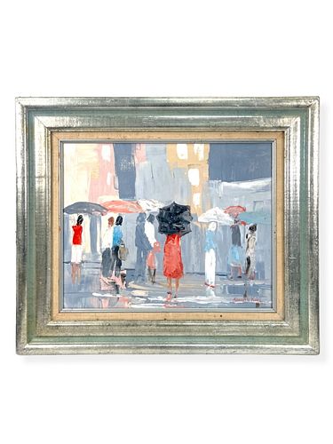 KENNETH KAYE "CITY RAIN" 1988 ACRYLIC