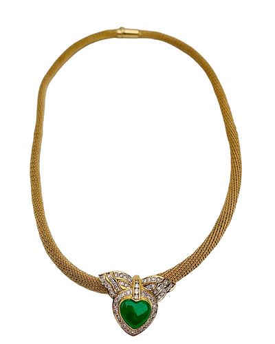 JADE AND DIAMOND NECKLACEJade And