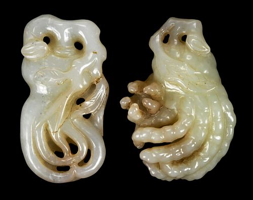 TWO CHINESE CARVED JADE BUDDHA S 372669