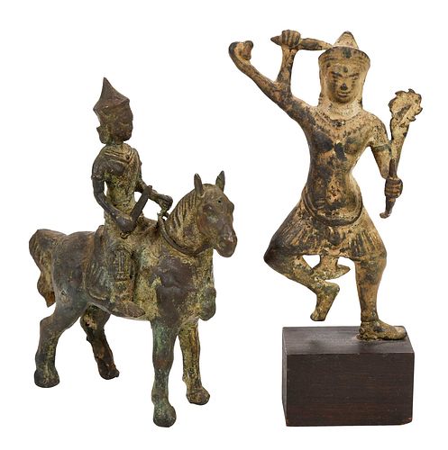 TWO SOUTHEAST ASIAN BRONZE FIGURESprobably