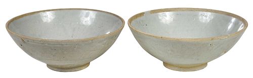 PAIR OF CHINESE CELADON GLAZE BOWLSpossibly