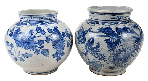 TWO KOREAN BUNWON BLUE AND WHITE 3726f8