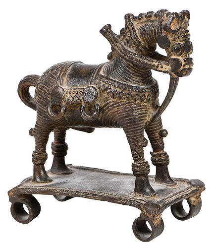 INDIAN BRONZE HORSE TOYlate 18th/19th