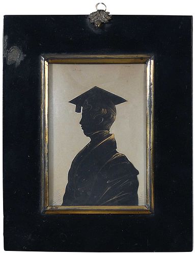 BRITISH SCHOOL SILHOUETTE PORTRAIT 19th 372777