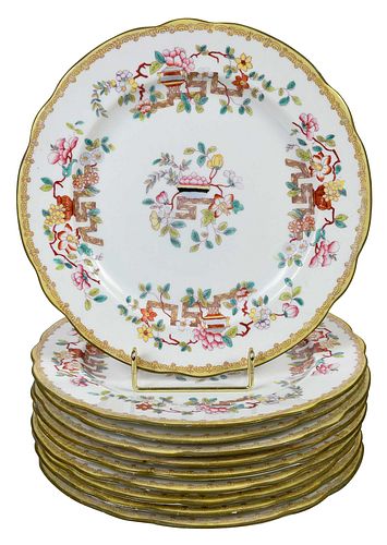 TEN BRITISH PORCELAIN PLATES IN