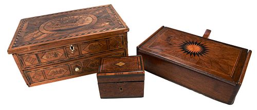 GROUP OF THREE INLAID BOXESBritish  37278b