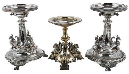 THREE SILVER PLATE TAZZA BASESEnglish  372796