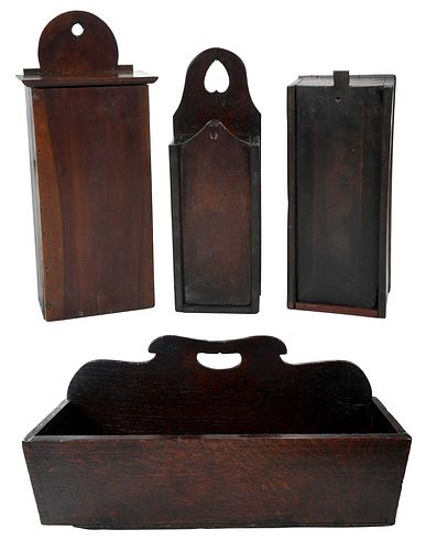 GROUP OF FOUR ENGLISH CANDLE BOXESBritish,
