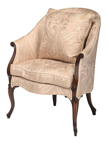 CHIPPENDALE STYLE UPHOLSTERED WALNUT 3727a6