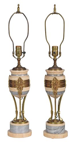 PAIR OF MARBLE AND GILT BRONZE 3727d8