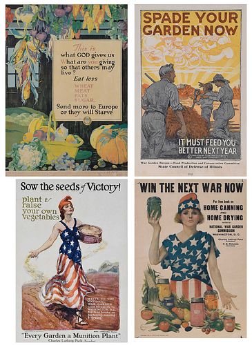 FOUR WWI FOOD RELATED POSTERS American  37280f