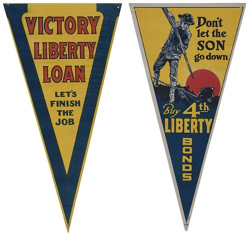 TWO RARE WWI PENNANT POSTERS, MCA