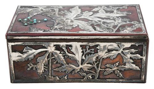 STERLING MIXED METAL BOX WITH TURQUOISEAmerican  372814