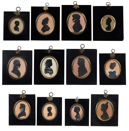 A COLLECTION OF 12 SILHOUETTE PORTRAITS American British Continental  372847