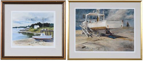 TWO JOYCE WILLIAMS WATERCOLORS Maine 20th 372862