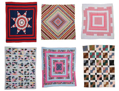 GROUP OF SIX QUILTSAmerican, 20th