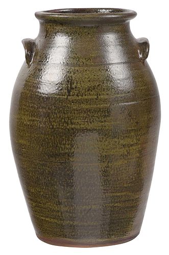 LARGE WAYNE HEWELL STONEWARE JAR Gillsville  37287f