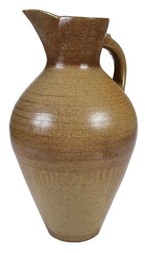 DAVE STUEMPFLE LARGE SALT GLAZE PITCHER(Seagrove,