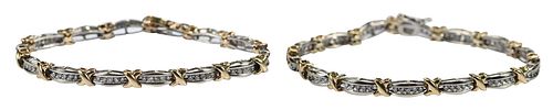 TWO 10KT X LINK TWO TONE DIAMOND 372891