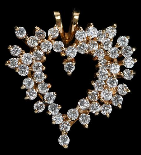 14KT DIAMOND CLUSTER HEART SHAPED 3728a7