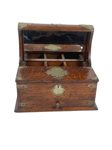 ANTIQUE ENGLISH TIGER OAK TANTALUS 3728e5