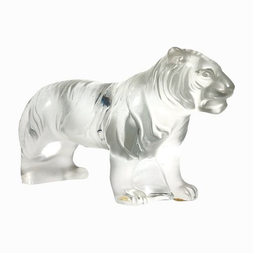 LALIQUE FRANCE STANDING TIGER CRYSTAL 3728fa