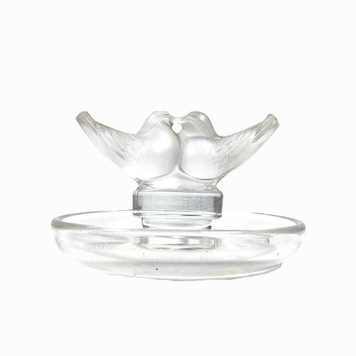 LALIQUE FRANCE KISSING DOVES RING