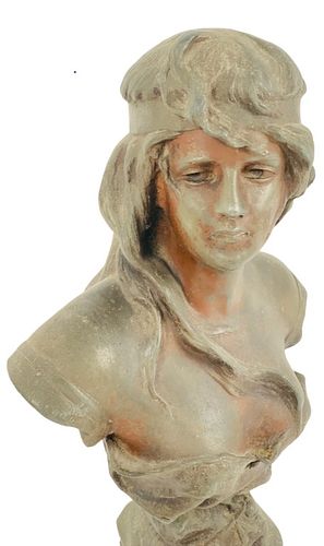 'ATALA' BUST IN BRONZE PATINATED