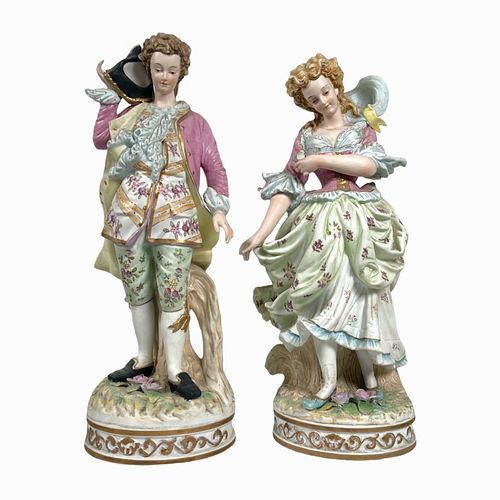 PAIR LARGE JAPANESE BISCUIT PORCELAIN 372940