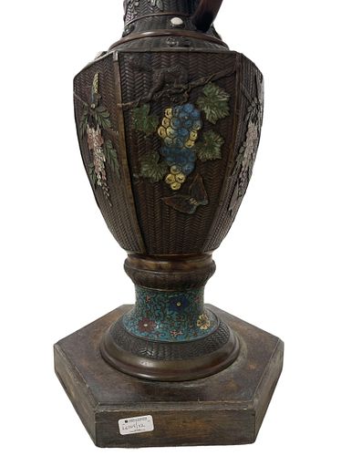 PR 19TH C JAPANESE CHAMPLEVE BRONZE 37297a