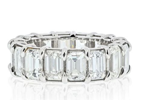 PLATINUM 10 5CT EMERALD CUT ETERNITY 3729ab