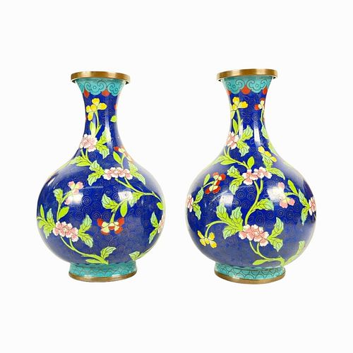 PR VINTAGE CHINESE BLUE CLOISONNE