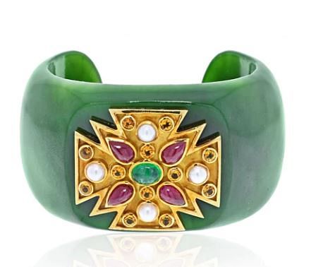 VERDURA 18K GOLD MALTESE JADIATE